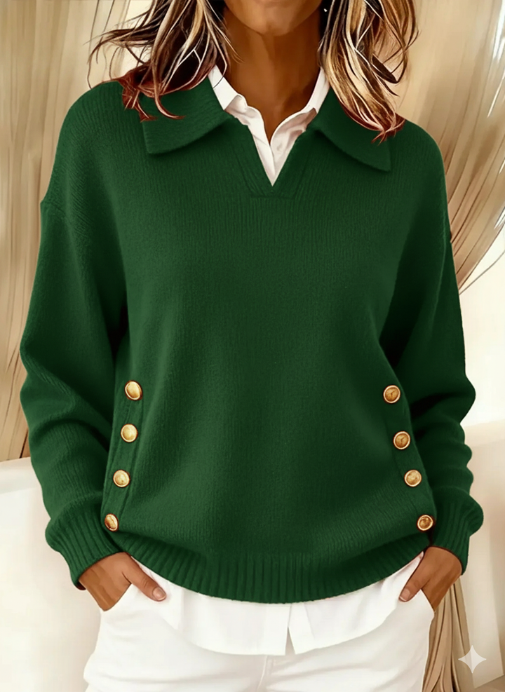 Vicenta | Pullover mit Polokragen und Knöpfen
