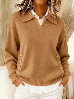 Vicenta | Pullover mit Polokragen und Knöpfen