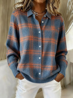 Candela | Karierte Strickjacke