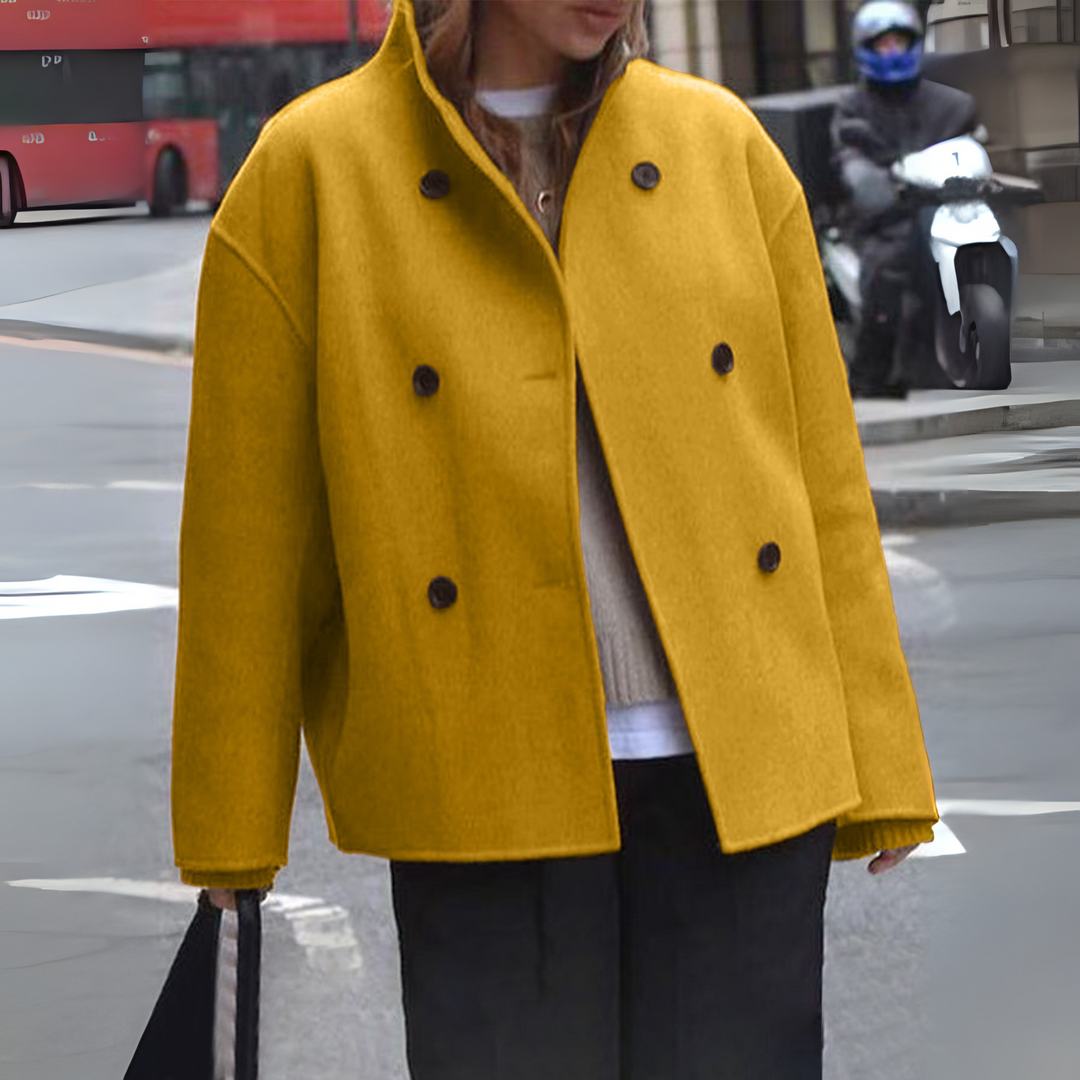 Jasmine – Cosy Long Sleeve Stand Collar Coat