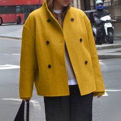Jasmine – Cosy Long Sleeve Stand Collar Coat