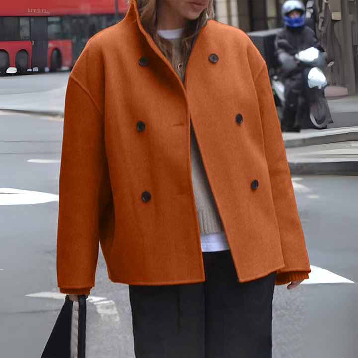 Jasmine – Cosy Long Sleeve Stand Collar Coat