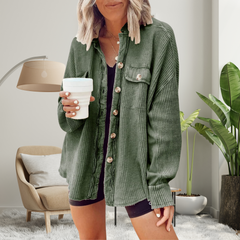 Isobel – Cosy Loose Fit Batwing Sleeve Button-Down Jacket