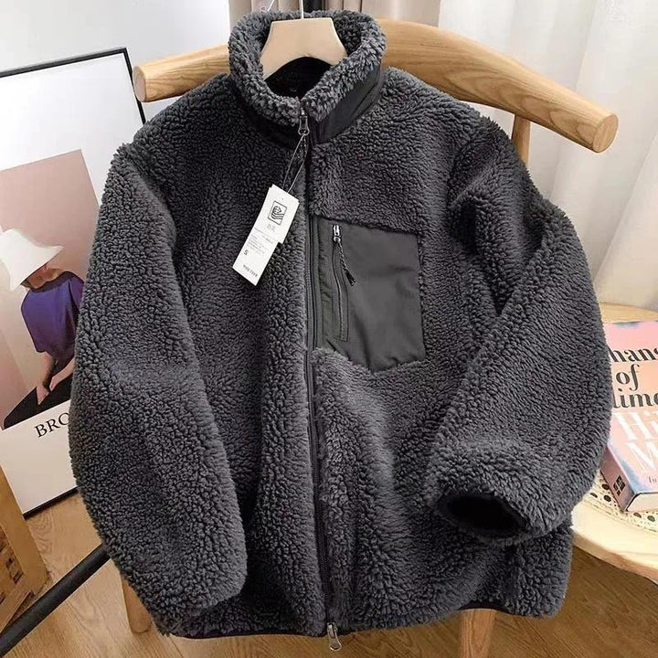 Cheryl – Comfy Long Sleeve Zip-Up Plush Winter Jacket