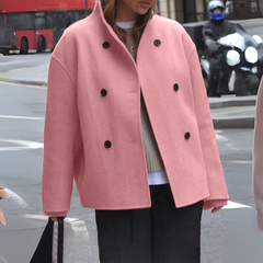 Jasmine – Cosy Long Sleeve Stand Collar Coat