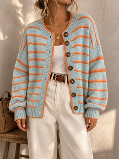 Céliane | Gestreifter, schicker Strickcardigan