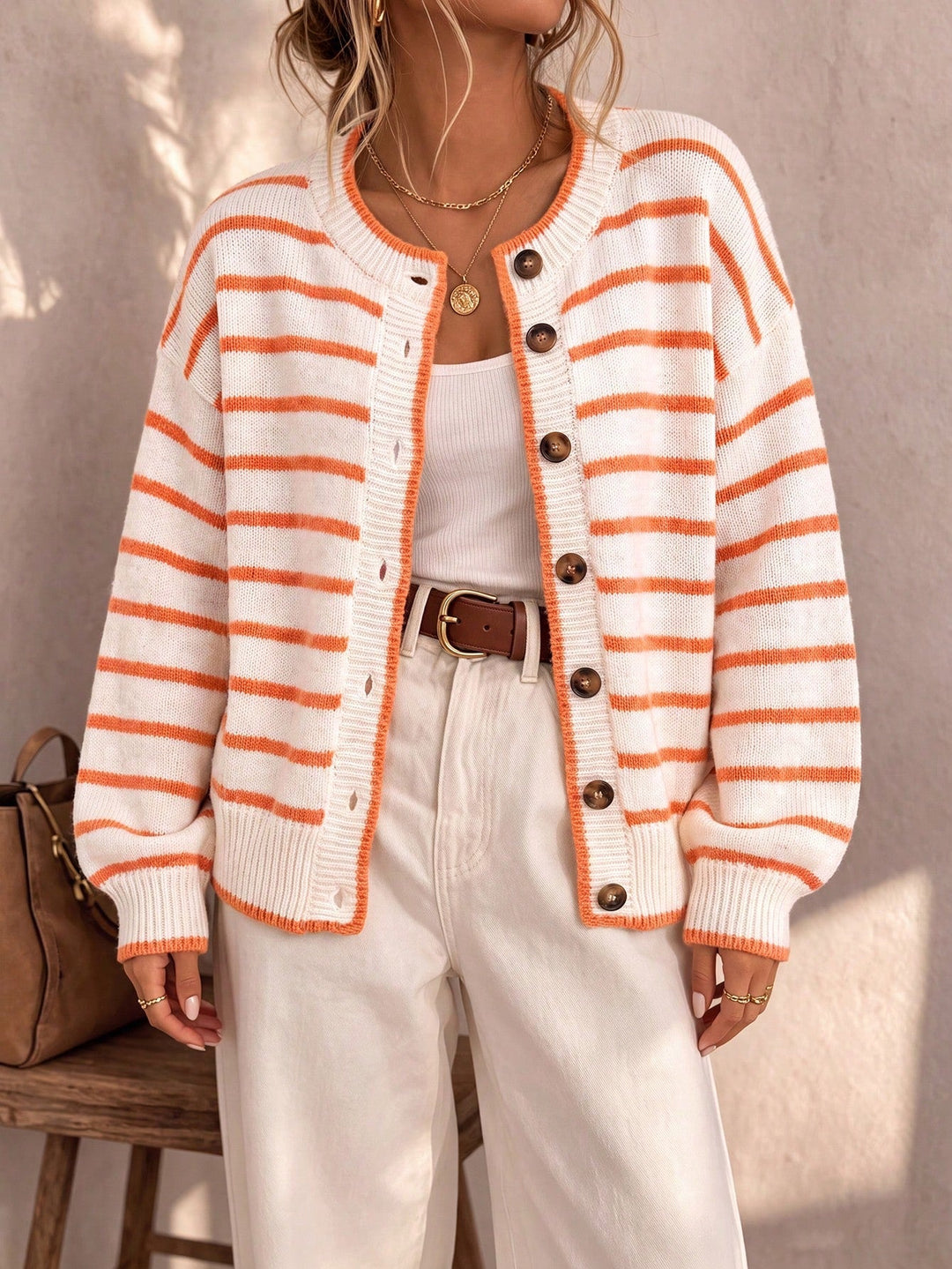 Céliane | Gestreifter, schicker Strickcardigan