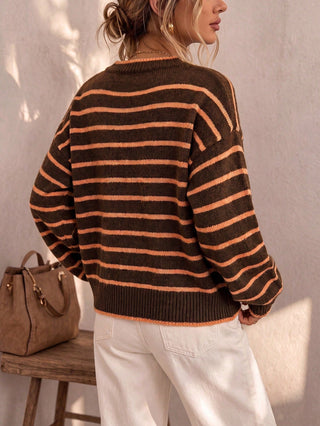 Céliane | Gestreifter, schicker Strickcardigan