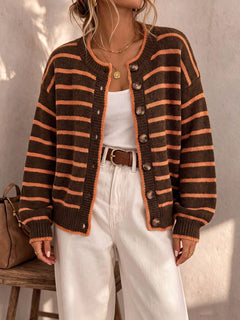 Céliane | Gestreifter, schicker Strickcardigan