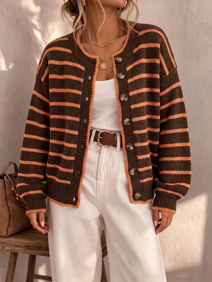 Céliane | Gestreifter, schicker Strickcardigan