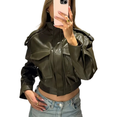 Stephanie – Classic Leather Moto Jacket