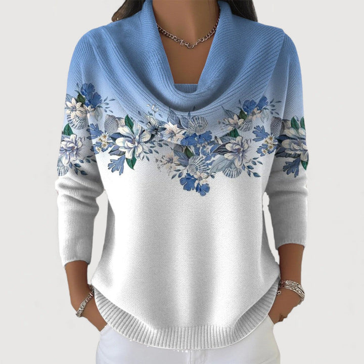 Alba | Pullover mit floralem Muster und Rollkragen
