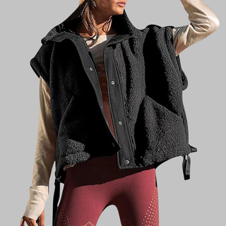 Cynthia – Comfy Warm Fleece Sleeveless Button Down Vest