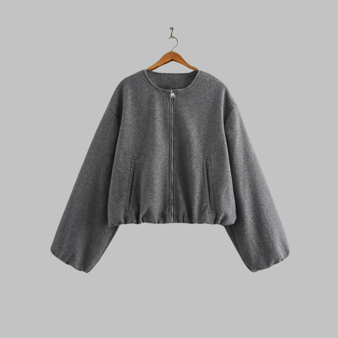 Eileen – Chic Long Sleeve Zipper Crop Top Jacket