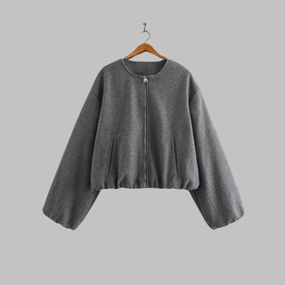 Eileen – Chic Long Sleeve Zipper Crop Top Jacket