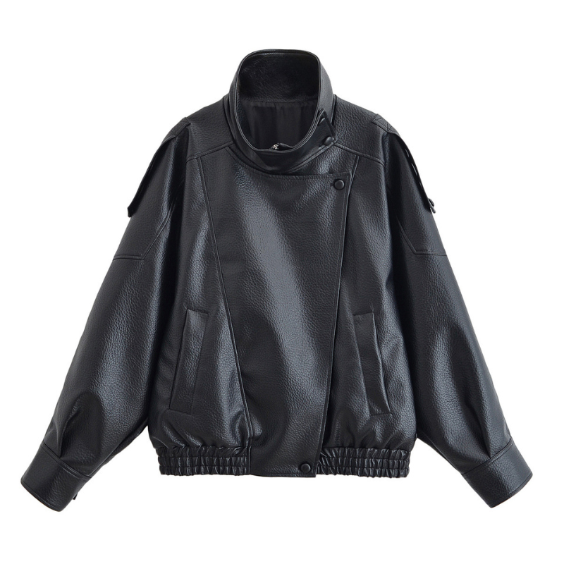 Alice – Trendy Lychee Pattern Leather Jacket