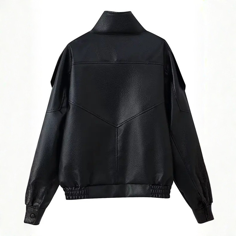 Alice – Trendy Lychee Pattern Leather Jacket