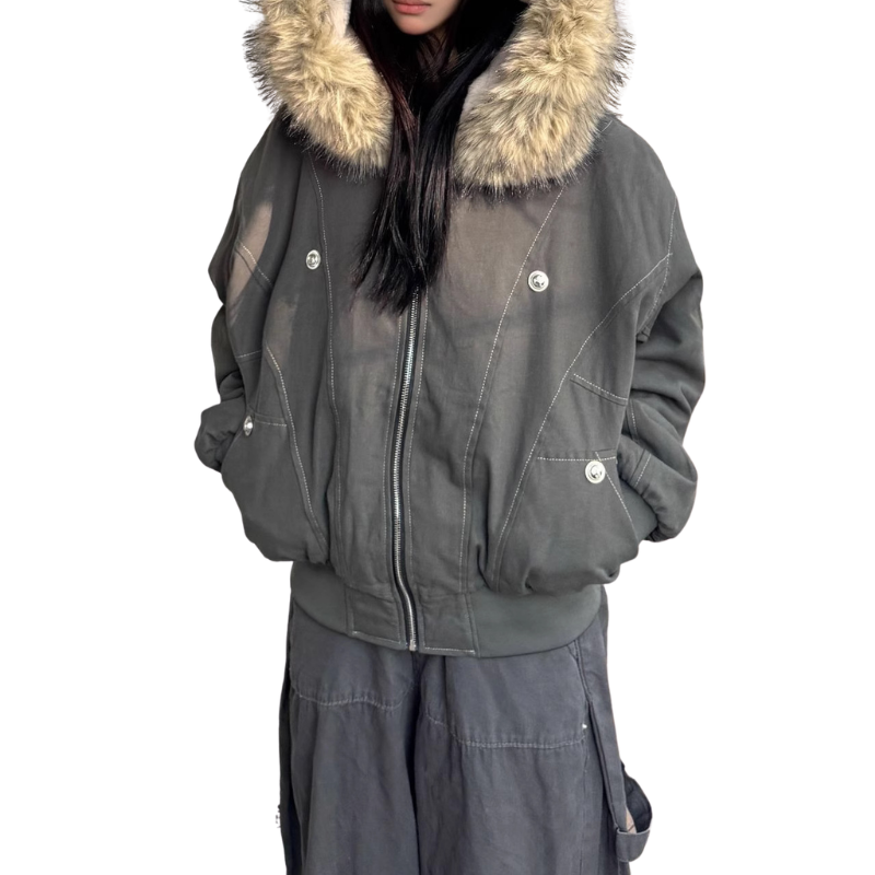 Lucy – Cosy Y2K Inspired Bomber Jacket