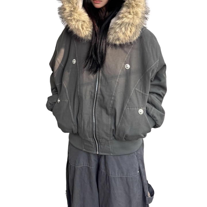 Lucy – Cosy Y2K Inspired Bomber Jacket