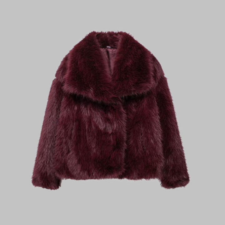 Winnie – Classy Long Sleeve Collared Fuzzy Coat