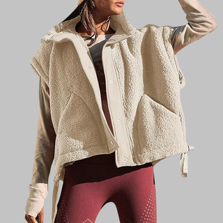Cynthia – Comfy Warm Fleece Sleeveless Button Down Vest