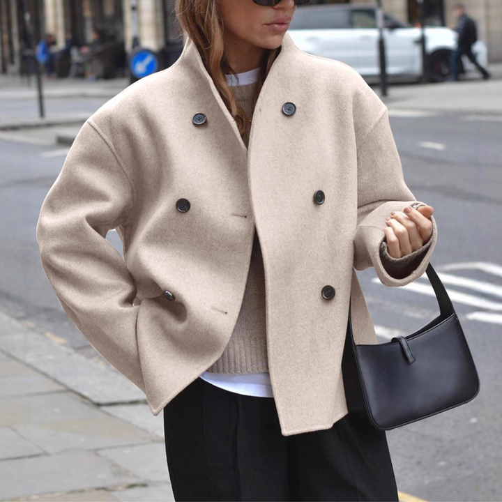 Jasmine – Cosy Long Sleeve Stand Collar Coat