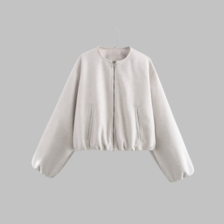 Eileen – Chic Long Sleeve Zipper Crop Top Jacket