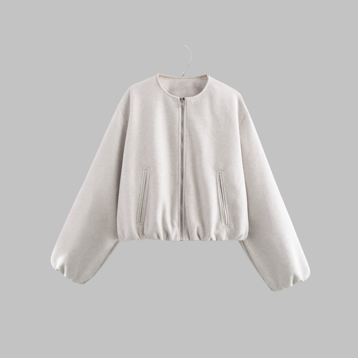 Eileen – Chic Long Sleeve Zipper Crop Top Jacket
