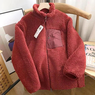 Cheryl – Comfy Long Sleeve Zip-Up Plush Winter Jacket
