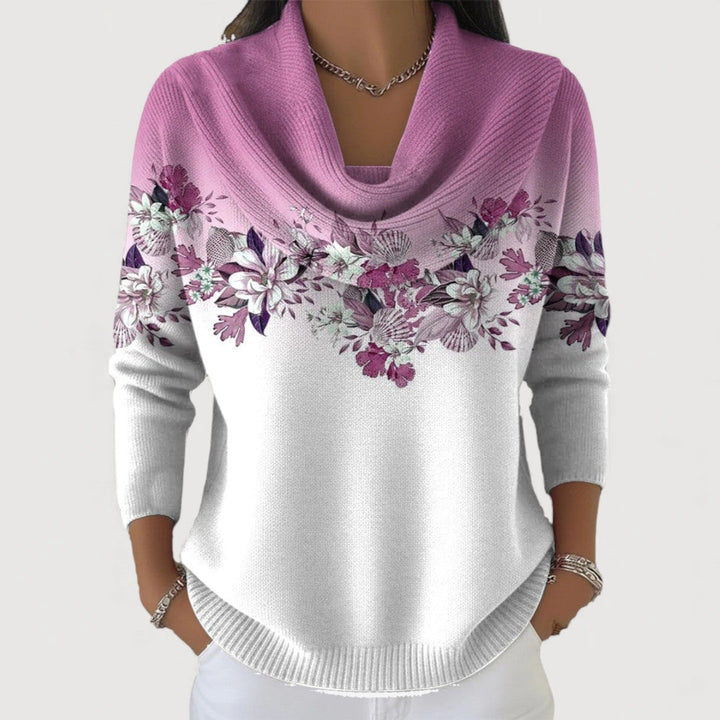 Alba | Pullover mit floralem Muster und Rollkragen