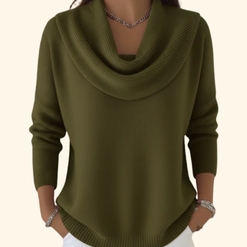 Julia | Pullover mit Drapé-Ausschnitt