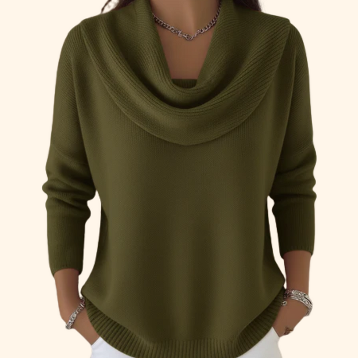 Julia | Pullover mit Drapé-Ausschnitt