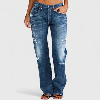 Pauline – Stylish Rugged Wide-Leg Jeans