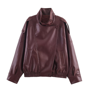 Alice – Trendy Lychee Pattern Leather Jacket