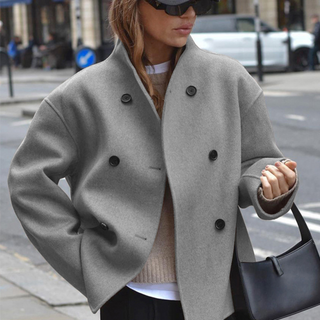 Jasmine – Cosy Long Sleeve Stand Collar Coat