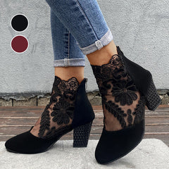 Nancy – Chic Lace Heeled Boots