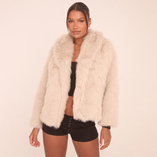 Mavis – Trendy Oversized Collar Detail Cropped Winter Jacket