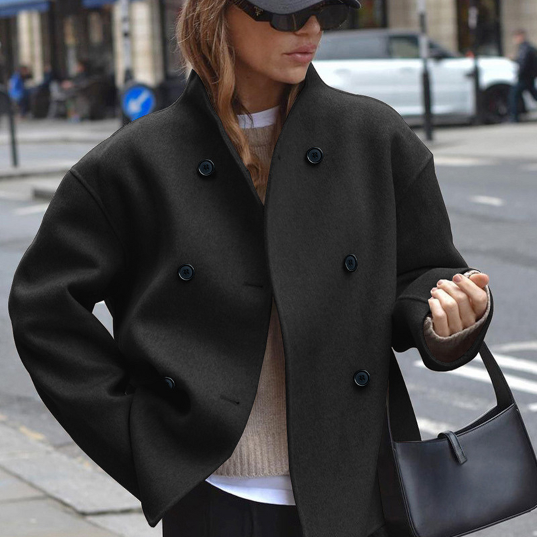 Jasmine – Cosy Long Sleeve Stand Collar Coat
