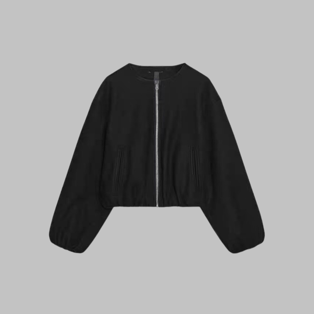 Eileen – Chic Long Sleeve Zipper Crop Top Jacket