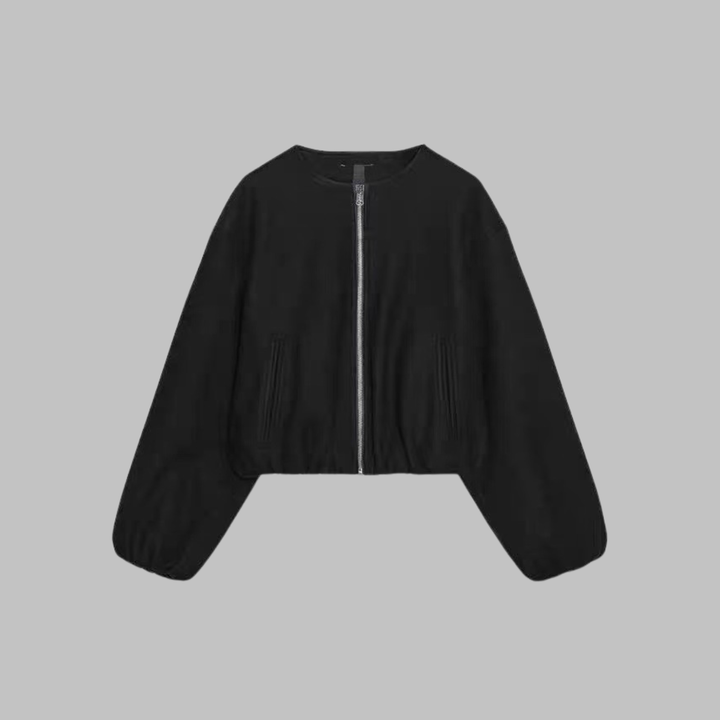 Eileen – Chic Long Sleeve Zipper Crop Top Jacket