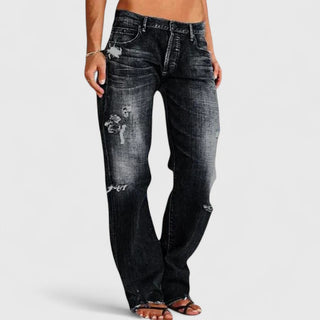 Pauline – Stylish Rugged Wide-Leg Jeans