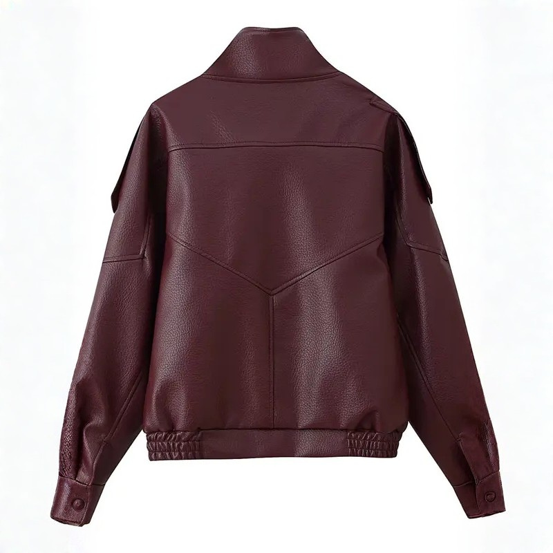 Alice – Trendy Lychee Pattern Leather Jacket