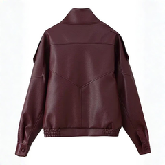 Alice – Trendy Lychee Pattern Leather Jacket