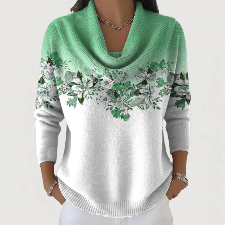 Alba | Pullover mit floralem Muster und Rollkragen