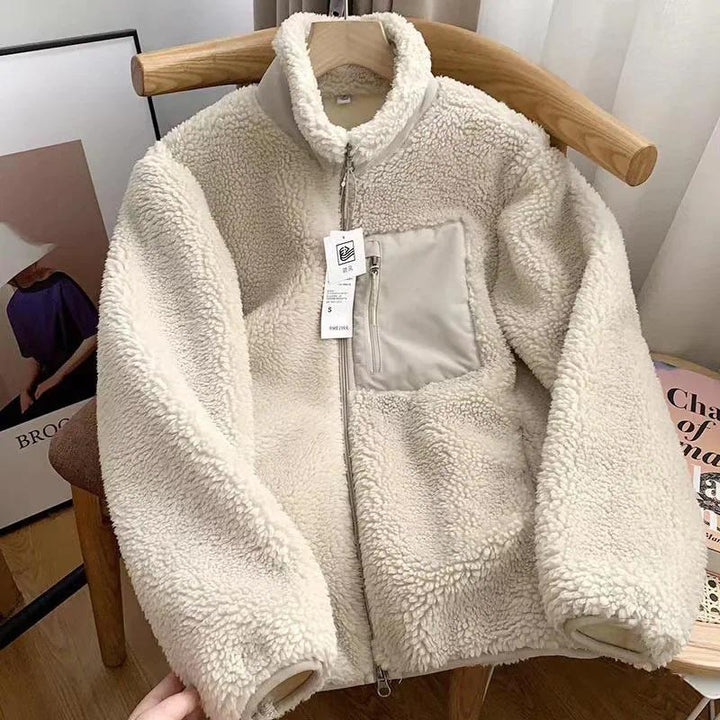 Cheryl – Comfy Long Sleeve Zip-Up Plush Winter Jacket