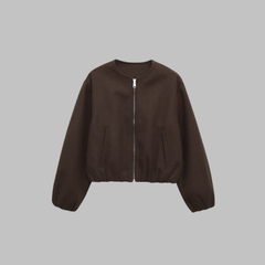 Eileen – Chic Long Sleeve Zipper Crop Top Jacket
