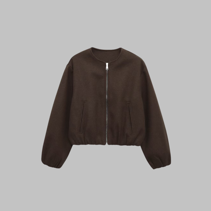 Eileen – Chic Long Sleeve Zipper Crop Top Jacket