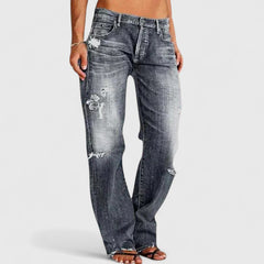 Pauline – Stylish Rugged Wide-Leg Jeans