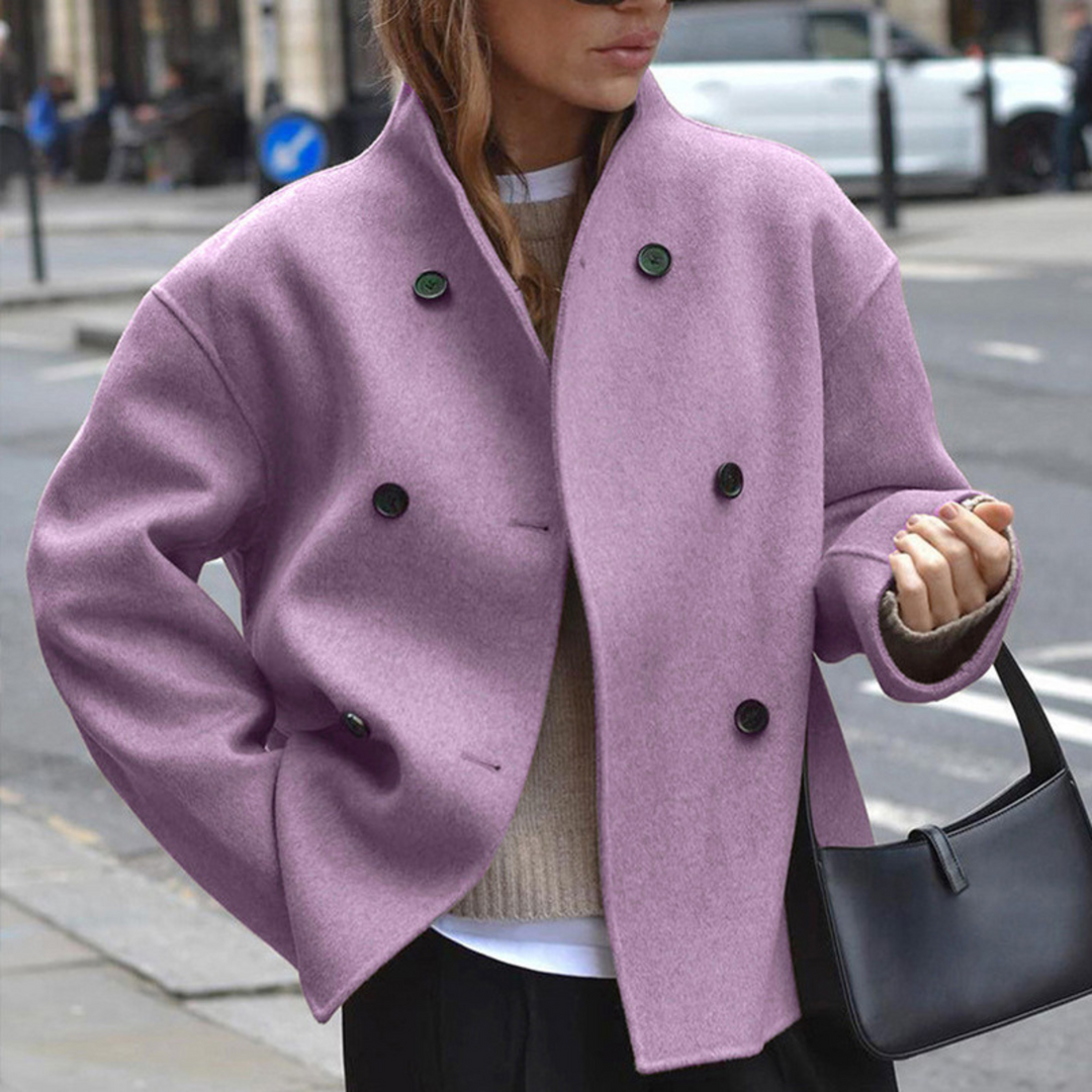 Jasmine – Cosy Long Sleeve Stand Collar Coat