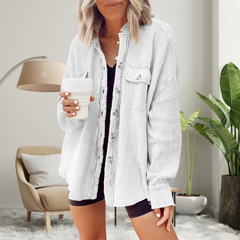 Isobel – Cosy Loose Fit Batwing Sleeve Button-Down Jacket